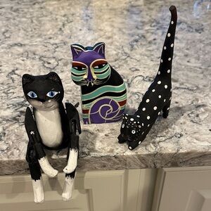 Colorful Cat Figurine Set